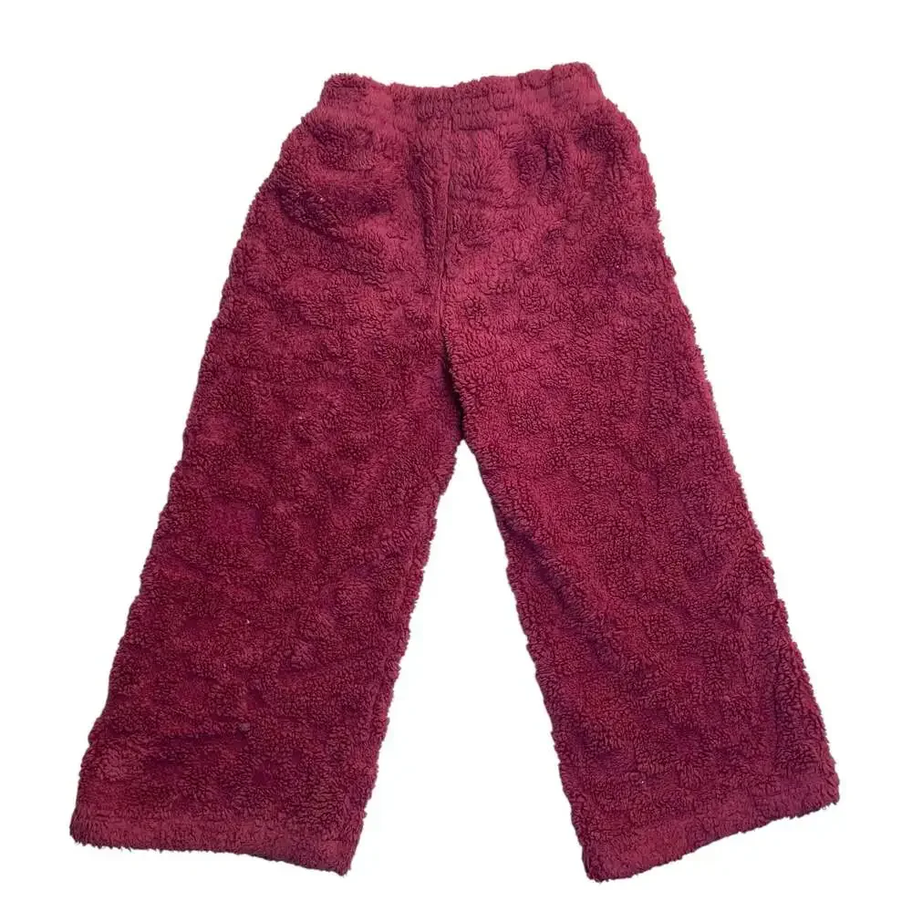 Nike Youth Sherpa Fleece Pants Burgundy Red Kids Size 6 5-6 Years Swoosh